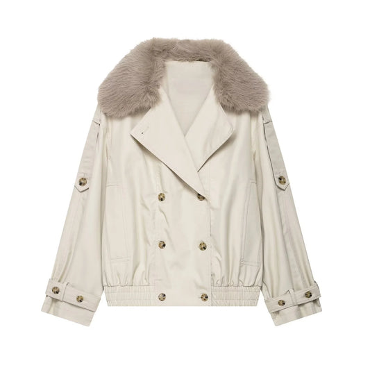 Camille Fur-Trim Trench