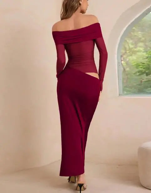 Selene Mesh Off-Shoulder Dress
