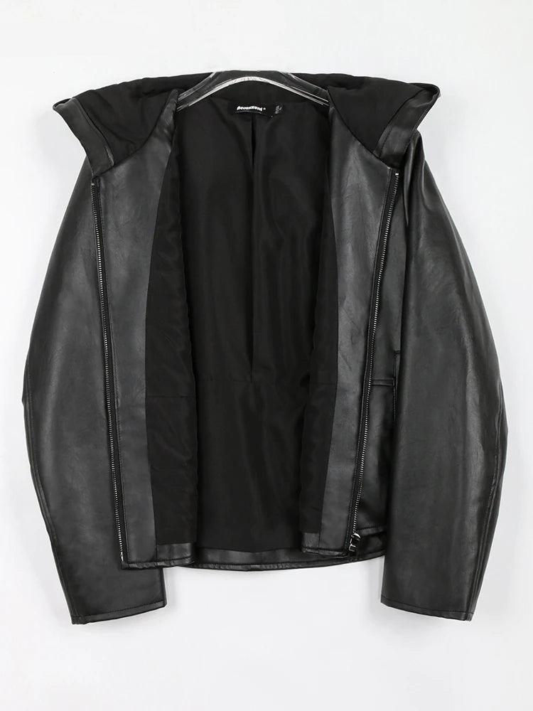 Nerazzurri Hooded Leather Jacket
