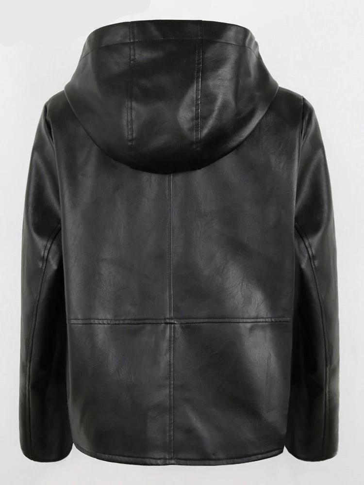 Nerazzurri Hooded Leather Jacket